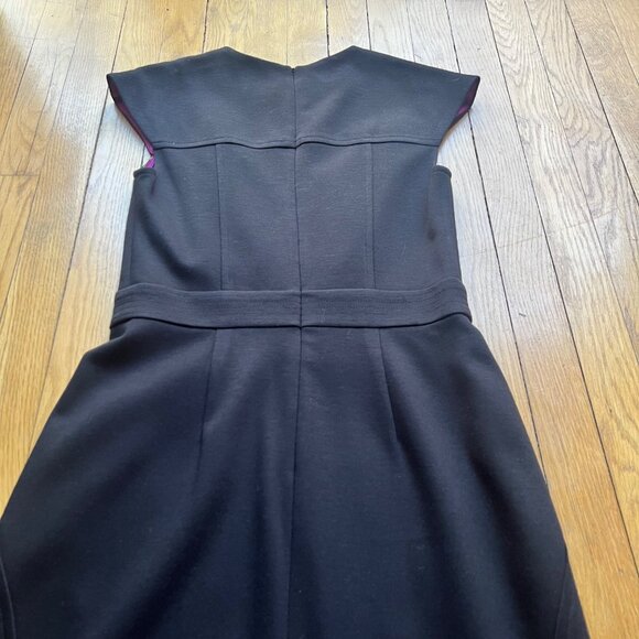 Shoshanna Size 8 Black Cap Sleeve Round Neck Knee Length Dress - Picture 11 of 13